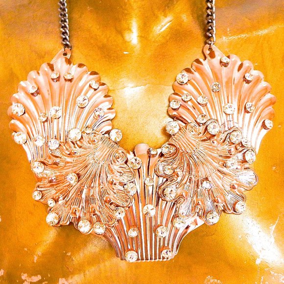 MILLION DOLLAR MERMAID COLLAR ROSE GOLD RHINESTONE - Picture 1 of 4